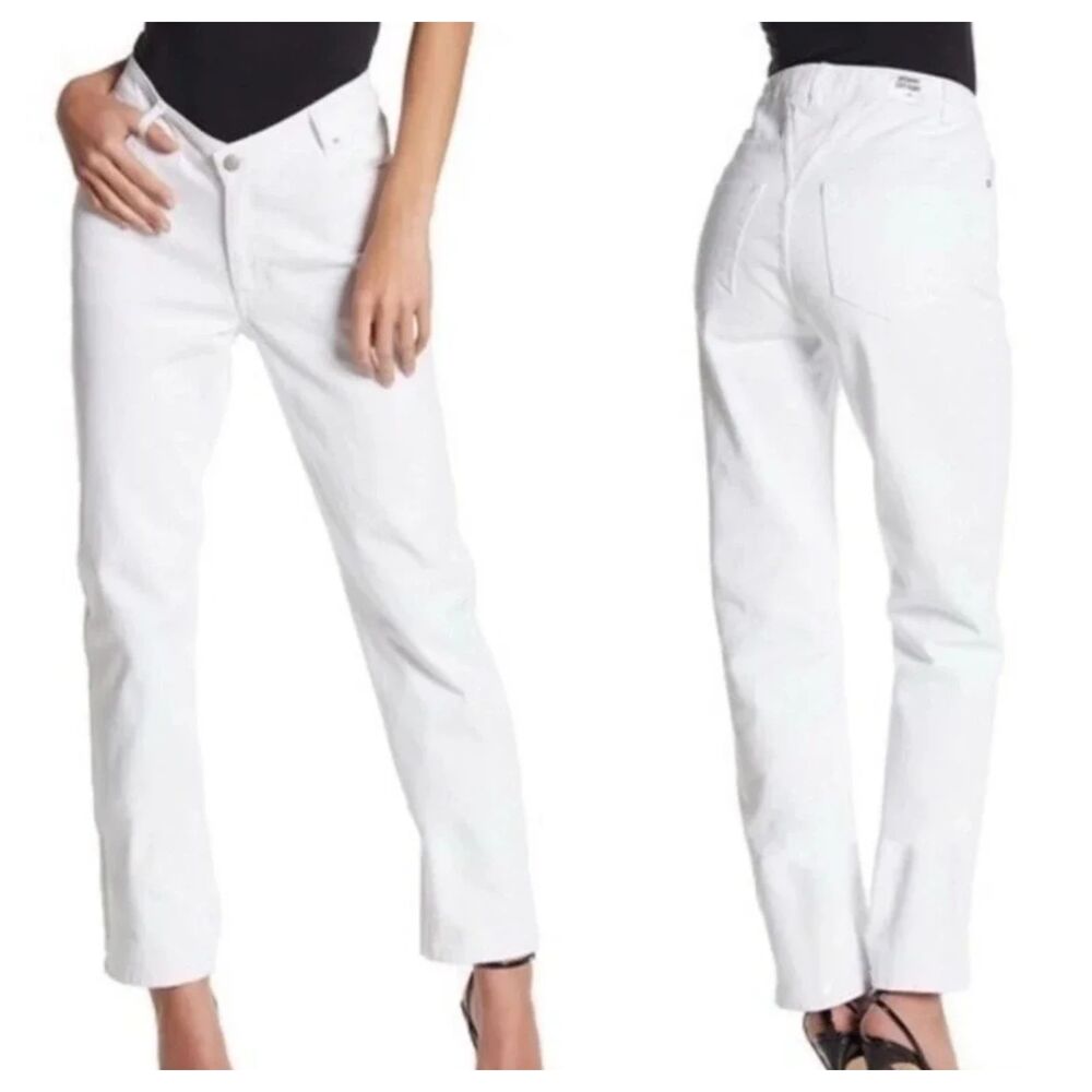 Opening Ceremony Dip Denim Jeans White 29 Dipped Waist Straight Leg Cotton Pants